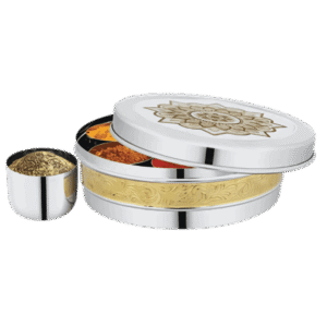 Stainless Steel Masala Container With Copper Strip