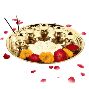India Brass Puja Thali Set For Aarti Pooja