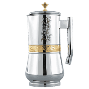 Stainless Steel Laser Printed Jug 2 Litre With Brass Strip