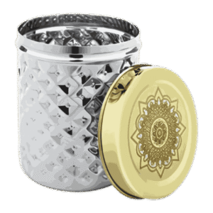 Stainless Steel Container With Brass Lid
