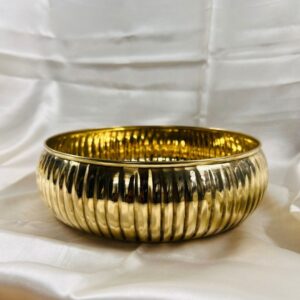 Decorative 9.5 Inch Hammered Pattern Brass Urli