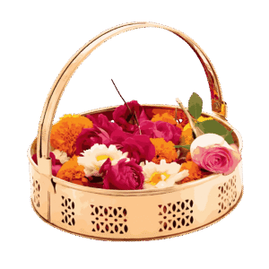 Brass Pooja Flower Basket For Pooja Room (8X4 Inch)