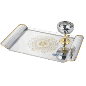 Tray With Handles And Dessert Serving Bowl