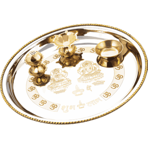 Pooja Thali Set With Laxmi & Ganesh Ji Design