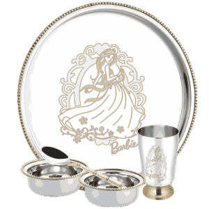 Stainless Steel Barbie Designer Dinner Set