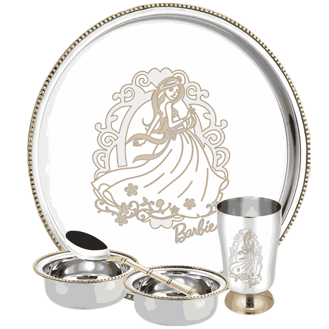 Stainless Steel Barbie Designer Dinner Set