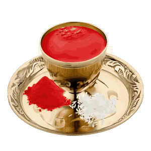 Brass Pooja Thali Set With Sindoor, Roli, And Akshat