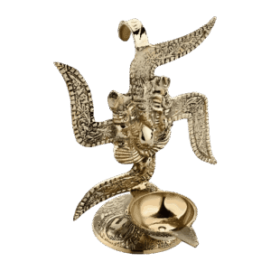 Swastik Ganesh Brass Diya For Temple Or Pooja