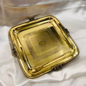 Engraved Designer Brass Serving Tray
