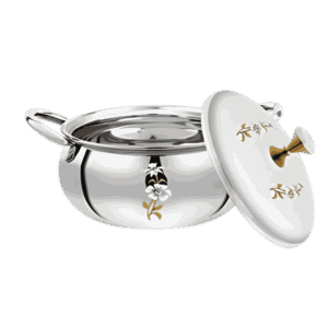 Steel Serving Bowl | Parrot Donga | Floral Design