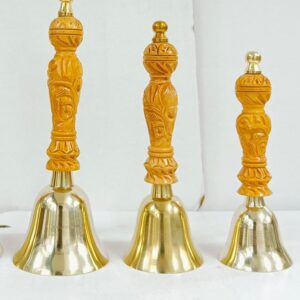 Bronze (Kansa) Handheld Pooja Bell/Ghanti (Set Of 3)