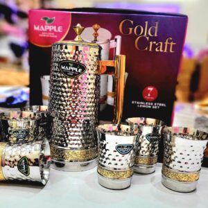 Mapple Steel Jug Glass Set(1 Jug And 6 Glasses)