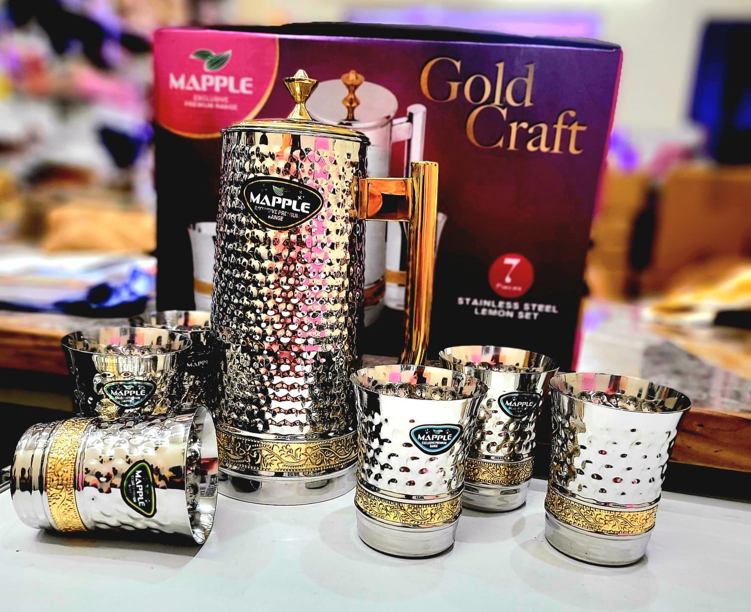 Mapple Steel Jug Glass Set(1 Jug And 6 Glasses)