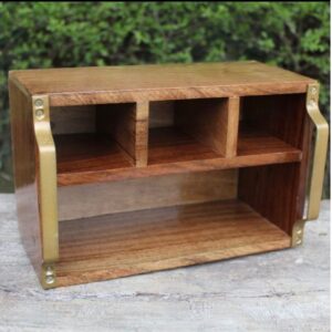 Brown Polished Cutlery Stand - Wooden, For Home,Hotel