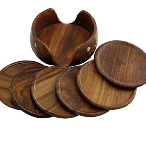 Wooden Beautiful Tea Coaster Set of 6 Plate