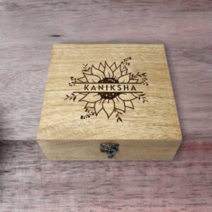 Wooden Box For Accessories | Floral Design