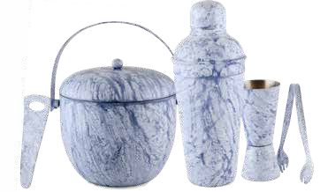 Elegant Marble Cocktail Bar Set Of 6 Pieces | Bartender Kit