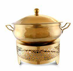 Golden Brass Coated Chafing Dish, For Catering In Hotels