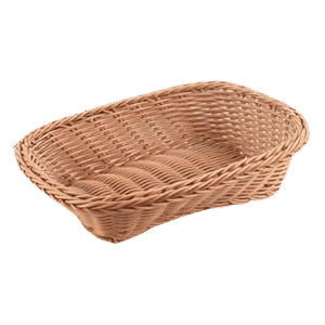 Oval Curved Wicker Woven Serving Basket
